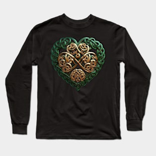 Shamrock gold hearts Long Sleeve T-Shirt